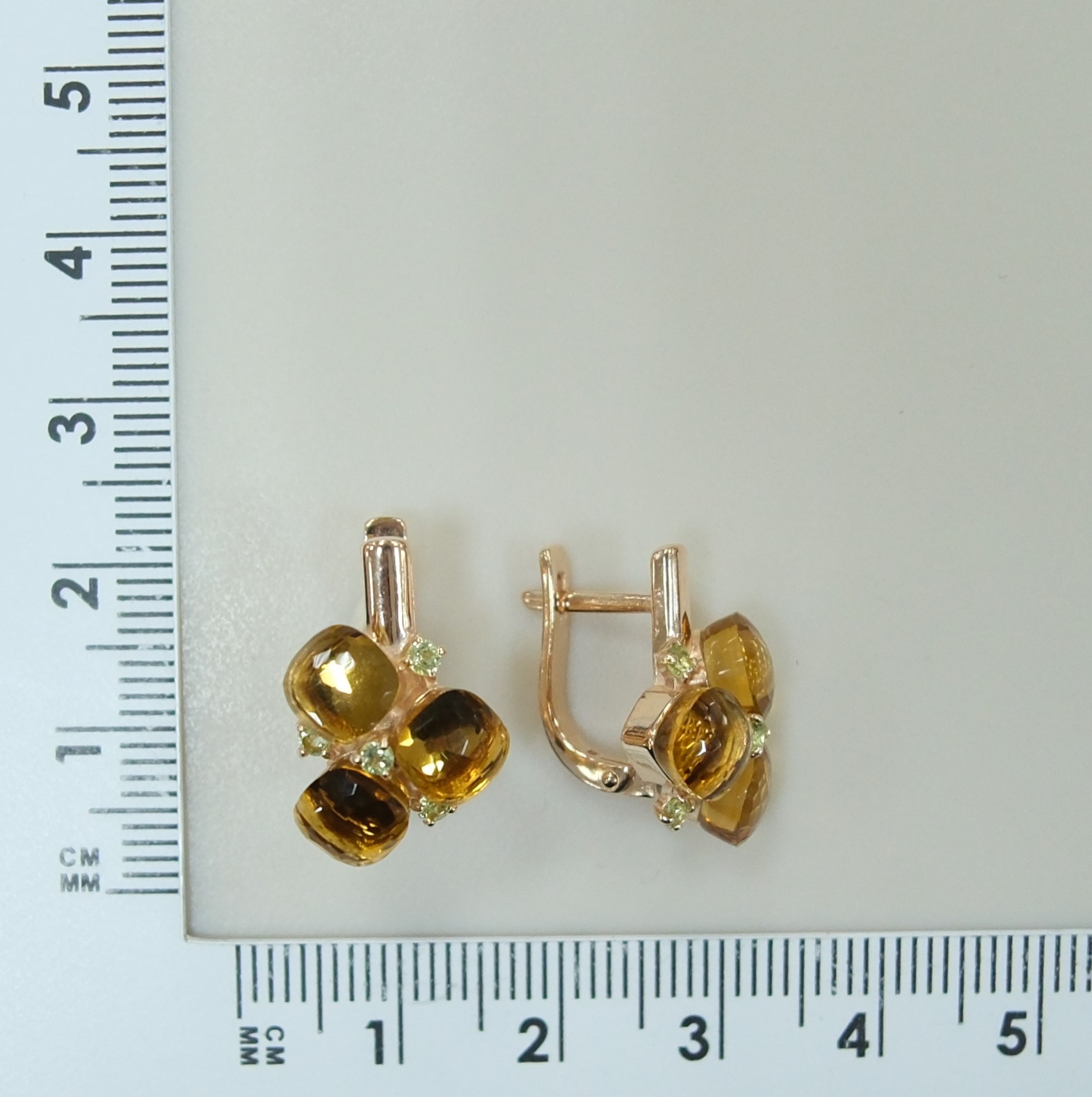 Серебряные серьги с цитринами